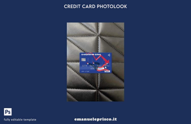 modello frontale photolook con carta visto Afghanistan Ghazanfar Bank in stile v